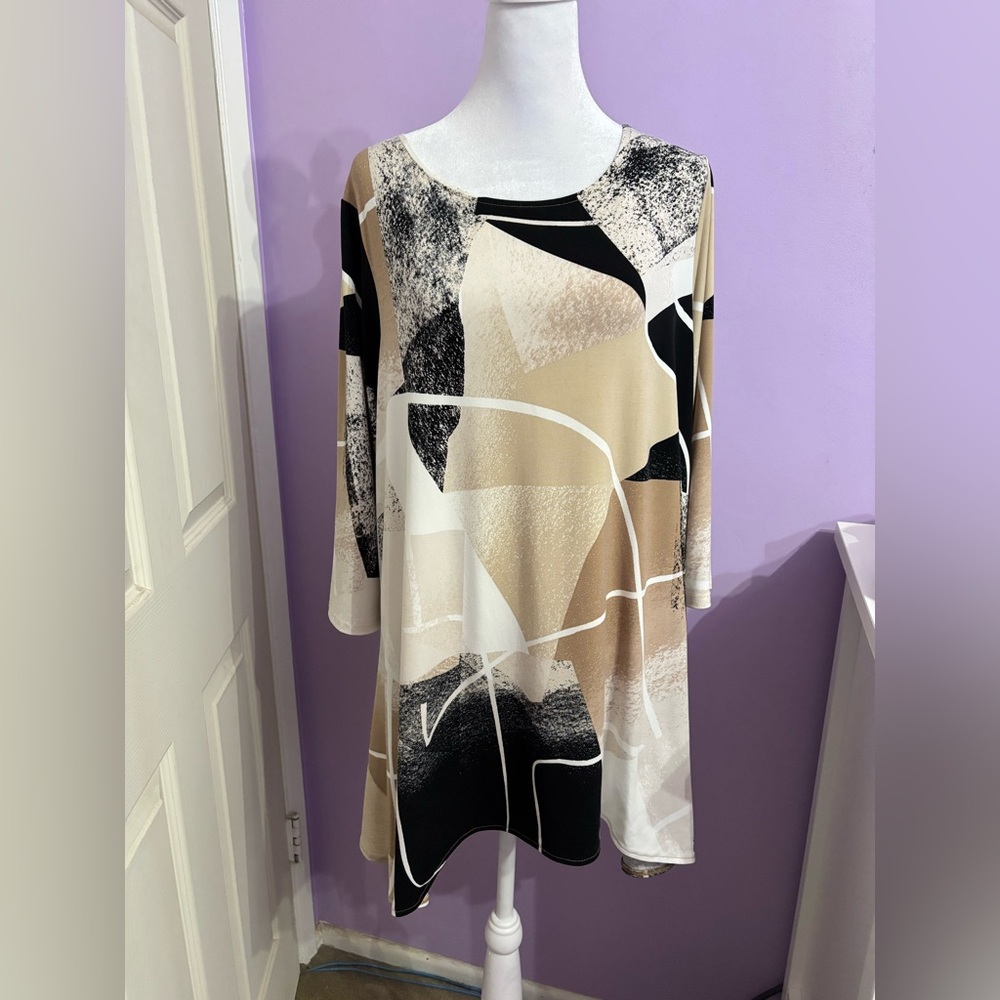 Alfani Neutrals Patterned Blouse - Picture 1 of 4